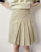 Beige Pleated Skirt #250318